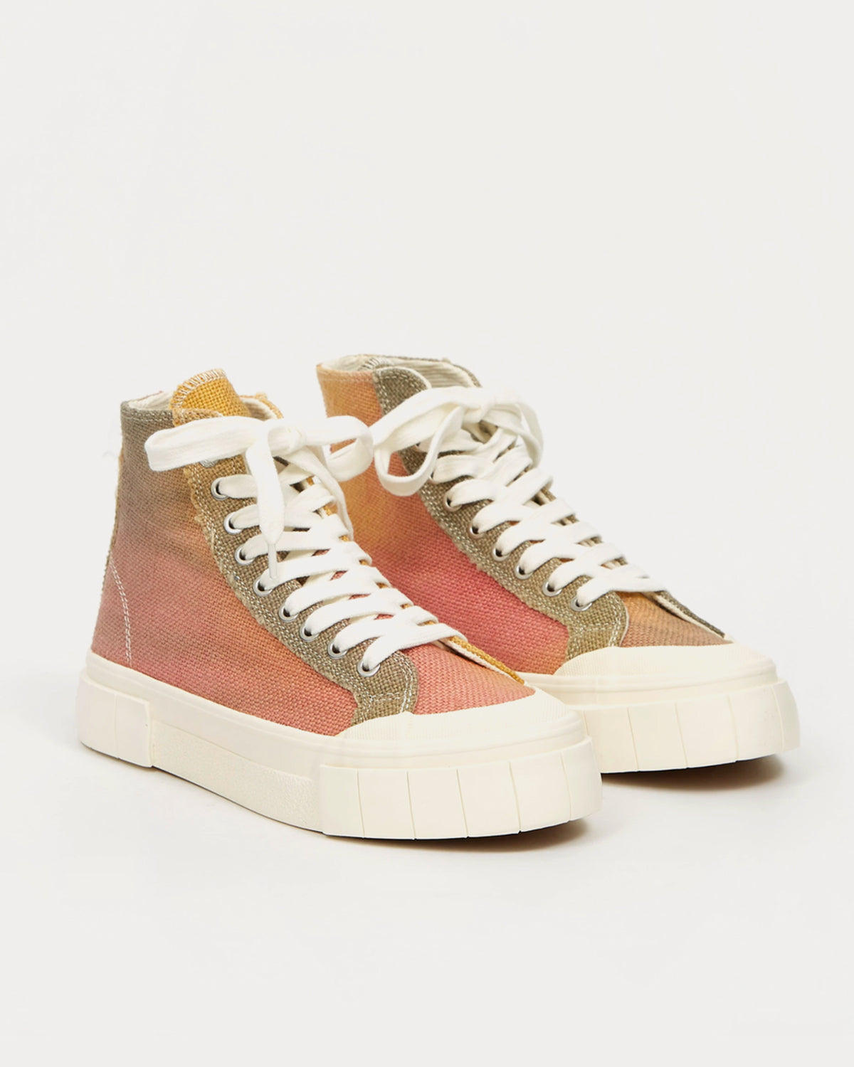 Good News Palm Jute Pink & Yellow High Top Sneakers - 2