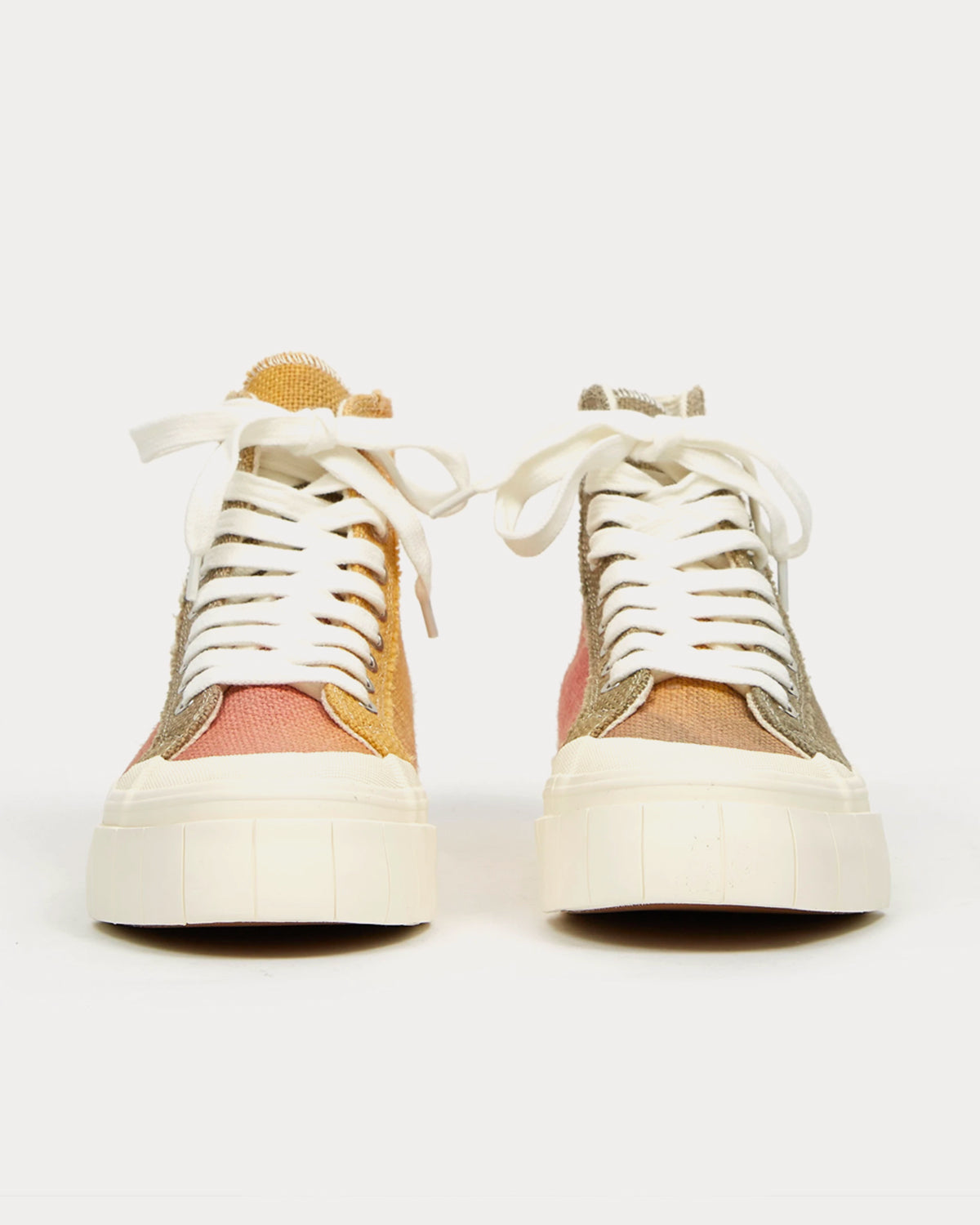 Good News Palm Jute Pink & Yellow High Top Sneakers - 4