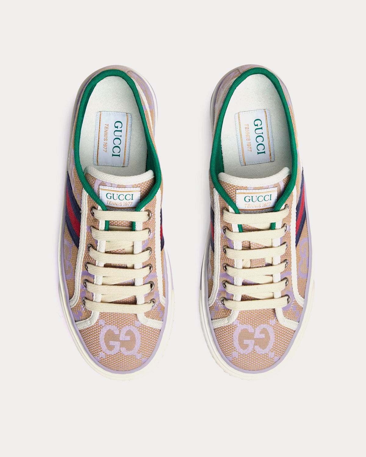 Gucci Tennis 1977 Jumbo GG Beige / Lilac Low Top Sneakers - 2