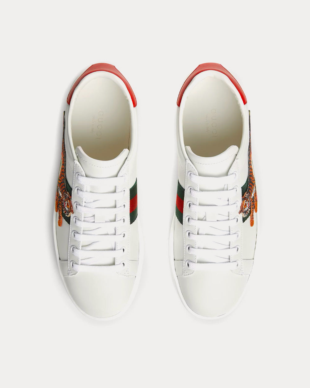 Gucci Tiger Ace Leather White Low Top Sneakers - 2