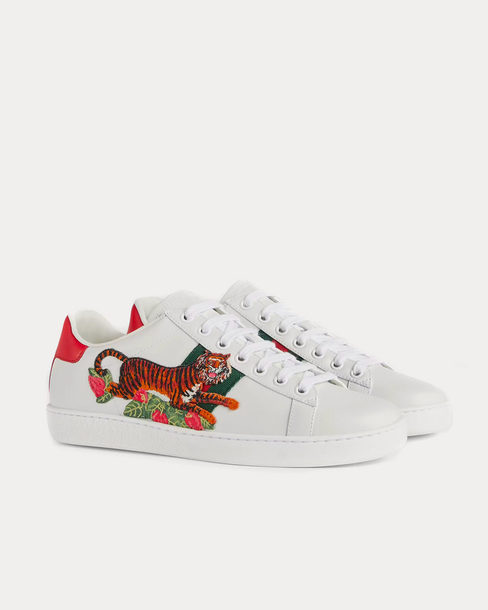 Gucci Tiger Ace Leather White Low Top Sneakers - 3