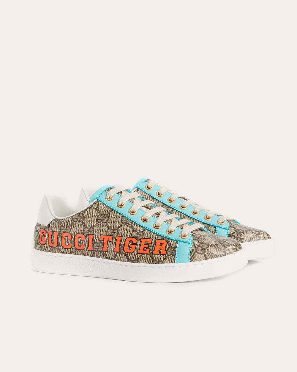 Gucci Tiger Ace Beige / Ebony GG Supreme Low Top Sneakers - 3