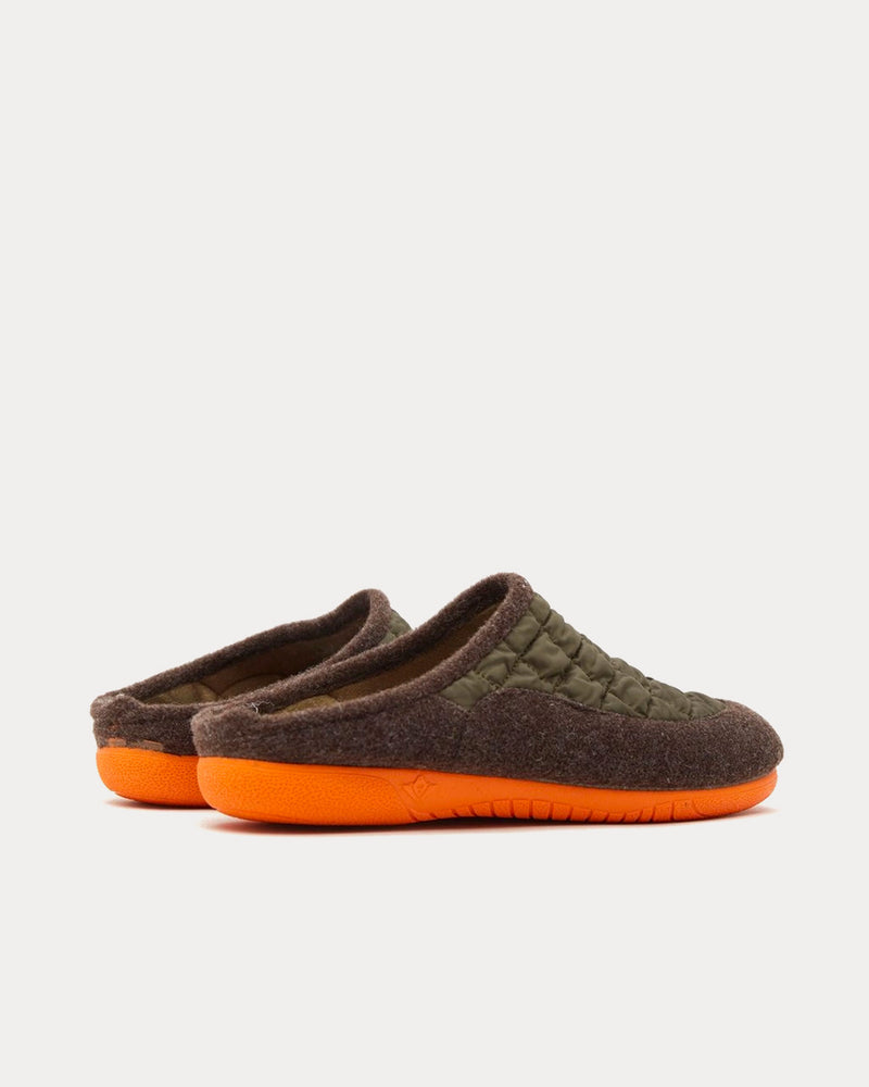 Gurus Room Cadiz Mule Khaki / Orange Slip Ons - 3