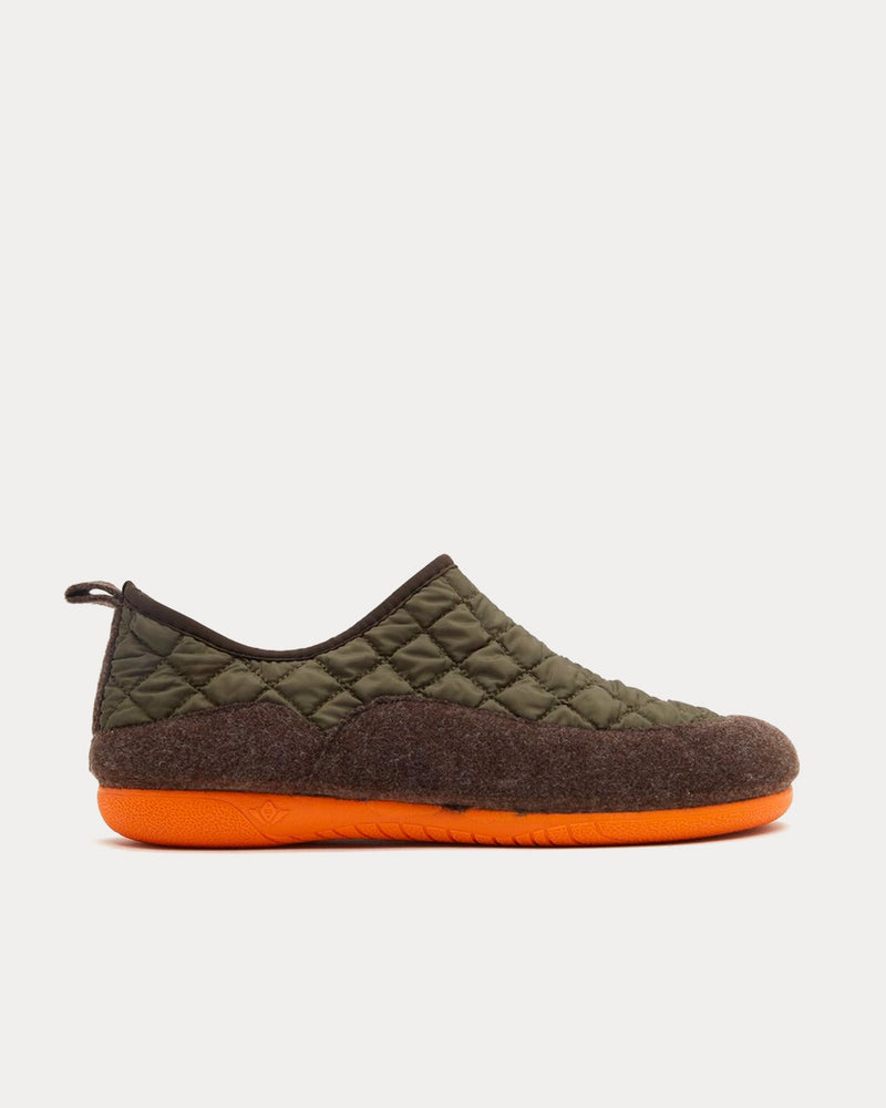 Gurus Room Valencia Khaki / Orange Slip Ons - 1