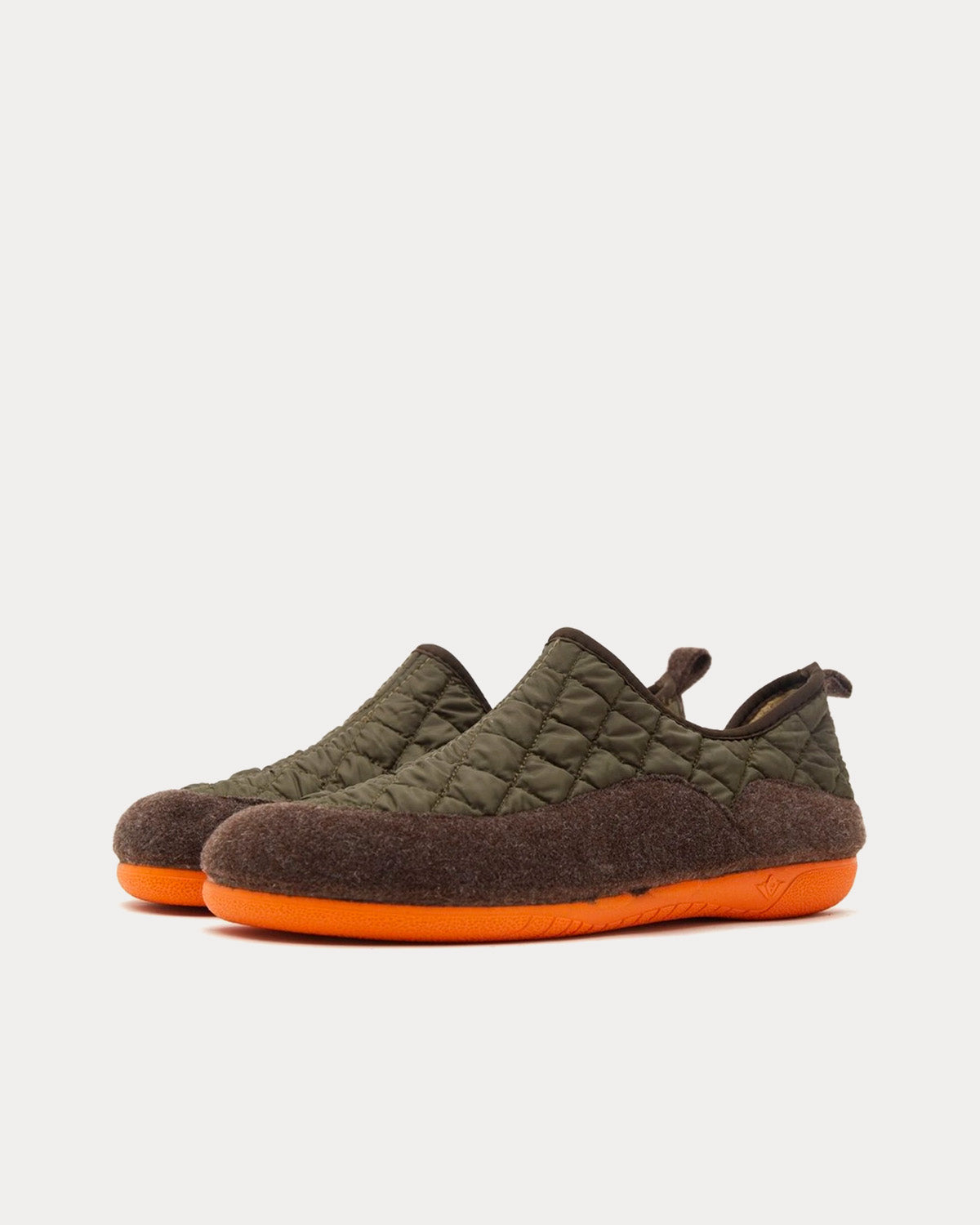 Gurus Room Valencia Khaki / Orange Slip Ons - 3