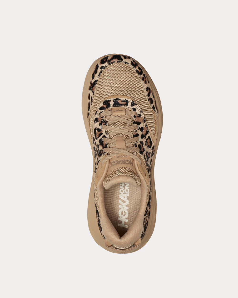 Hoka x Engineered Garments Bondi L Sand Leopard Print Running Shoes - 2