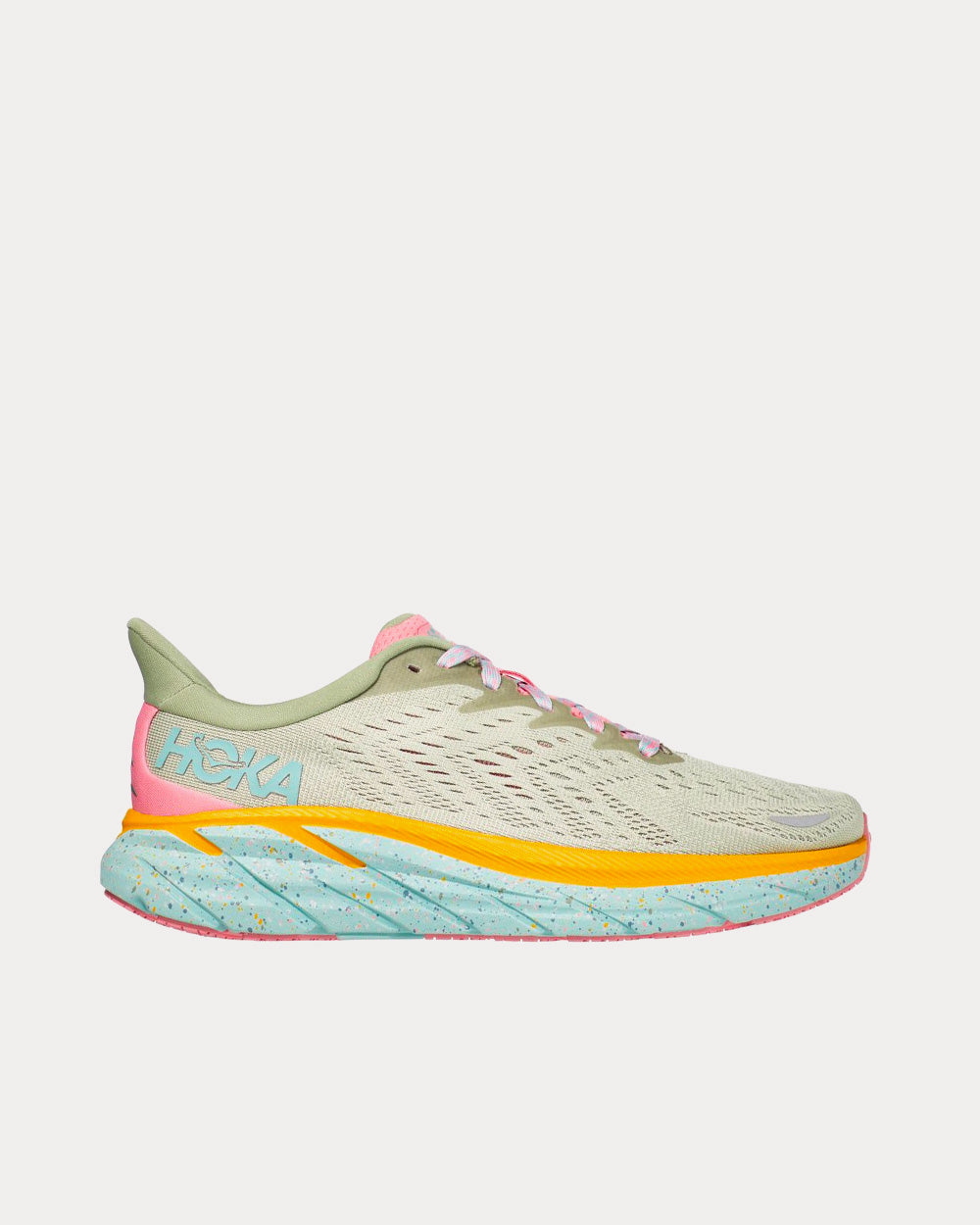 Hoka x Free People Movement Clifton 8 Sea Weed / Green Tea Running Shoes - 1