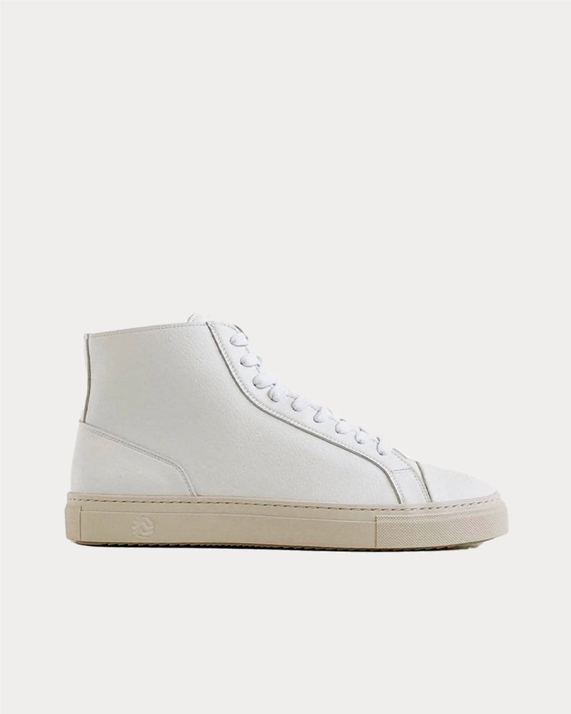 Humans Are Vain Visby Sustainable Vegan Leather White High Top Sneakers - 1