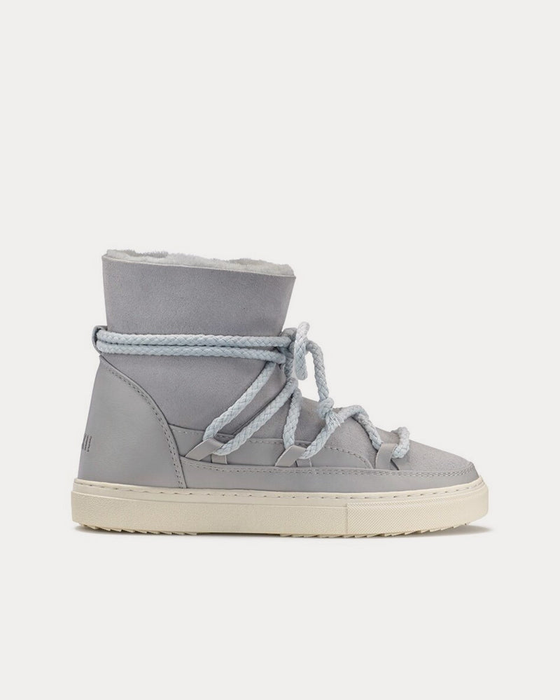 INUIKII Classic Suede Light Grey High Top Sneakers - 1