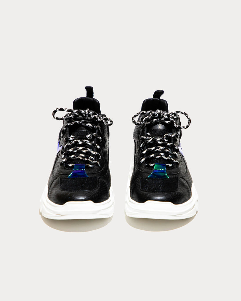 John Geiger 003 Python Black Low Top Sneakers - Sneak in Peace