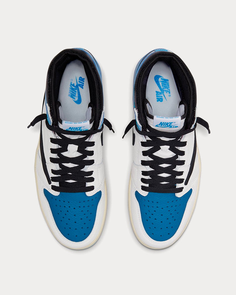 Nike x Travis Scott x Fragment Design Jordan 1 High OG SP Military Blue High Top Sneakers - 2