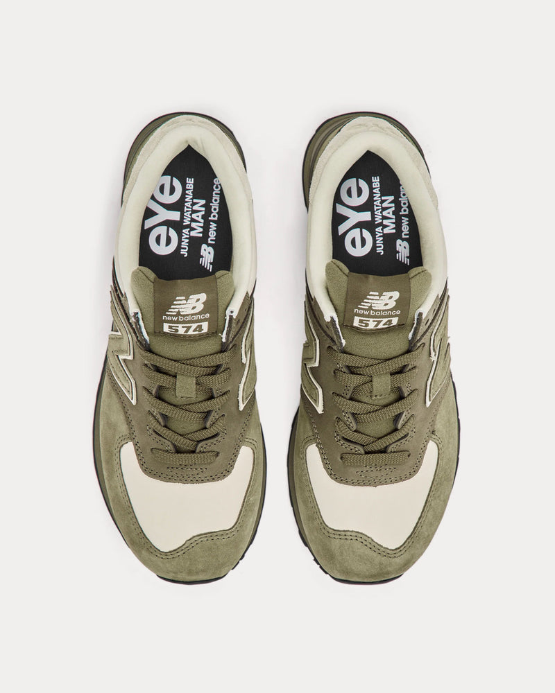 New Balance x Junya Watanabe 574 Suede Khaki Low Top Sneakers - 2