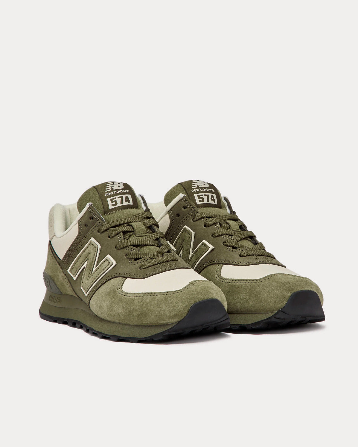 New Balance x Junya Watanabe 574 Suede Khaki Low Top Sneakers - 3