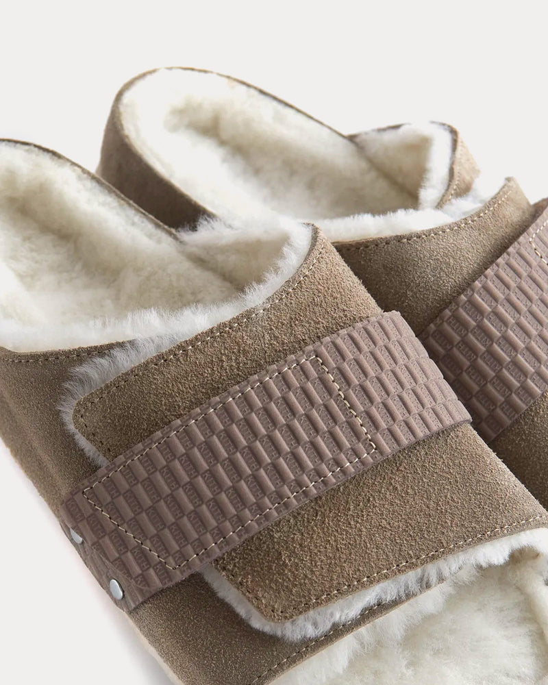 Birkenstock x Kith Kyoto VL Shearling Taupe Slip On Sandals - 3