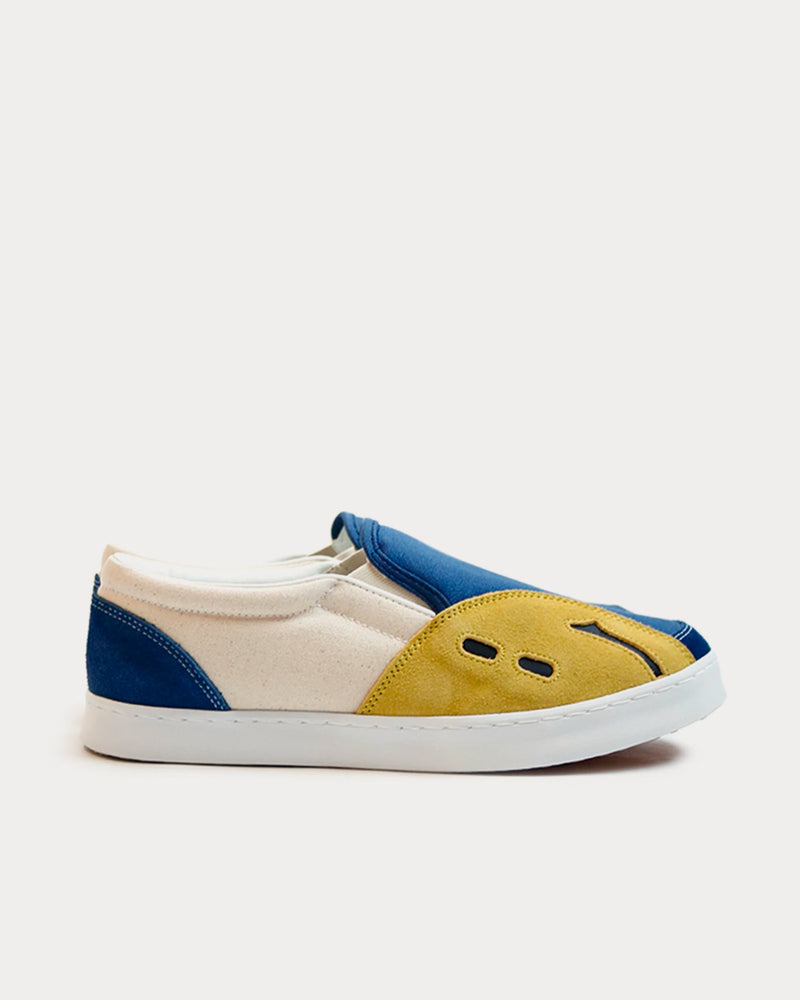 Kapital Rain Smile Natural & Blue Slip On Sneakers - 1