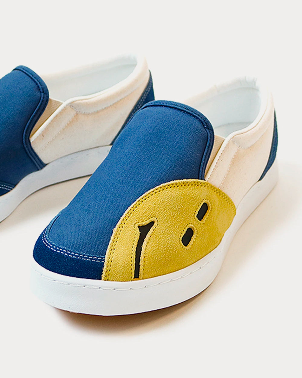 Kapital Rain Smile Natural & Blue Slip On Sneakers - 3