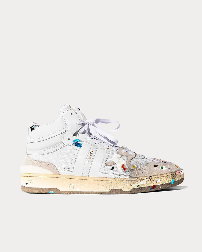 Lanvin x Gallery Dept Splatter Clay White High Top Sneakers - 1