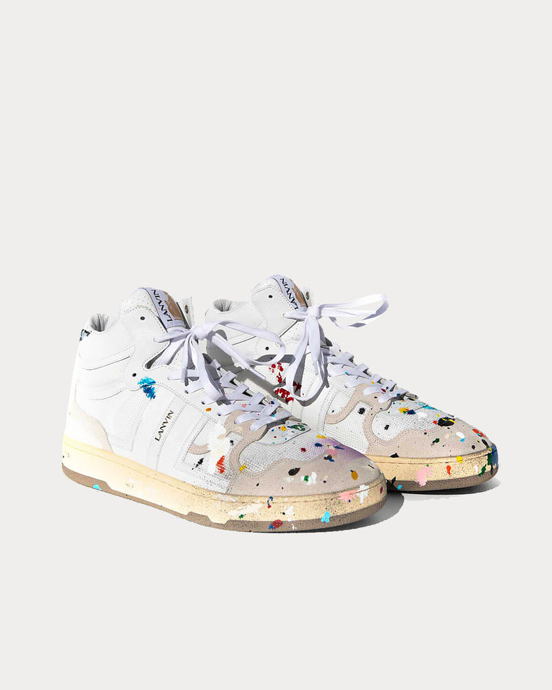 Lanvin x Gallery Dept Splatter Clay White High Top Sneakers - 2