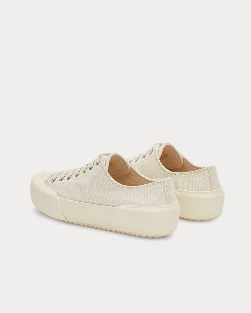 Jil Sander Lace-Up Canvas Natural Low Top Sneakers - 4