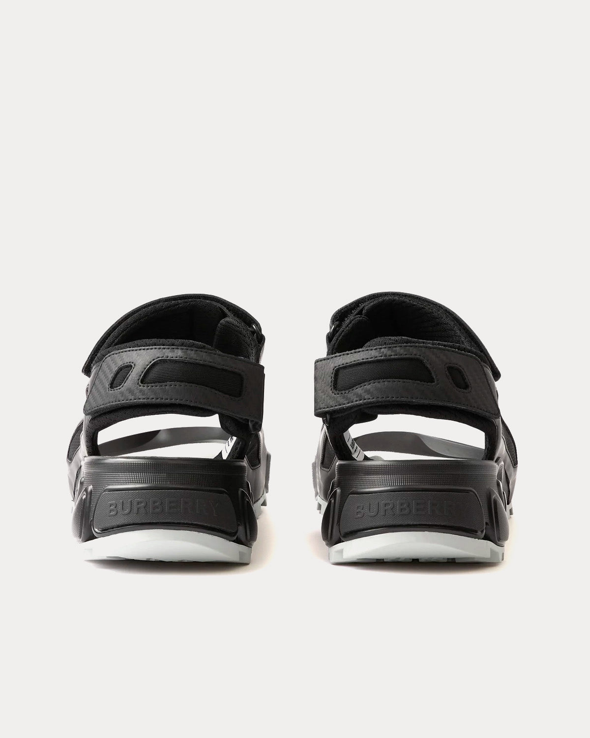 Burberry Arthur Logo Print Leather & Nylon Black Sandals - 2