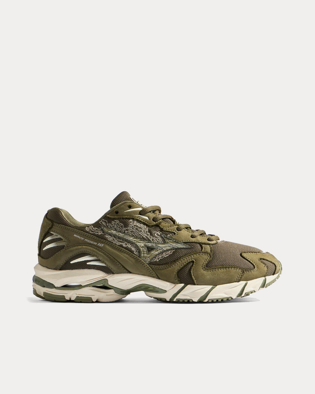 Mizuno x Maharishi Wave Rider 10 Fire Phoenix Khaki Low Top Sneakers - 1