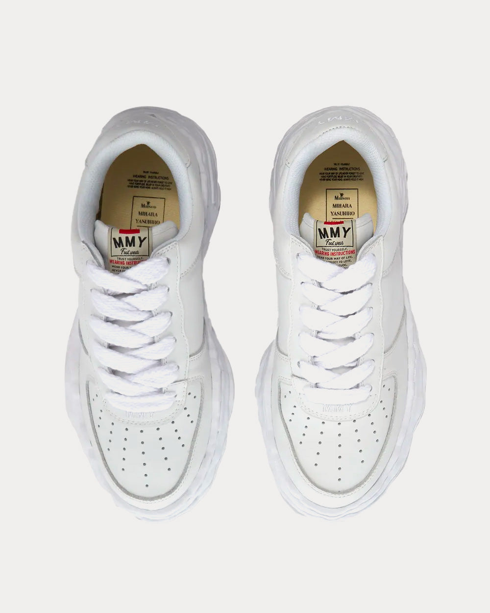 Mihara Yasuhiro Wayne Original Leather White Low Top Sneakers - 2