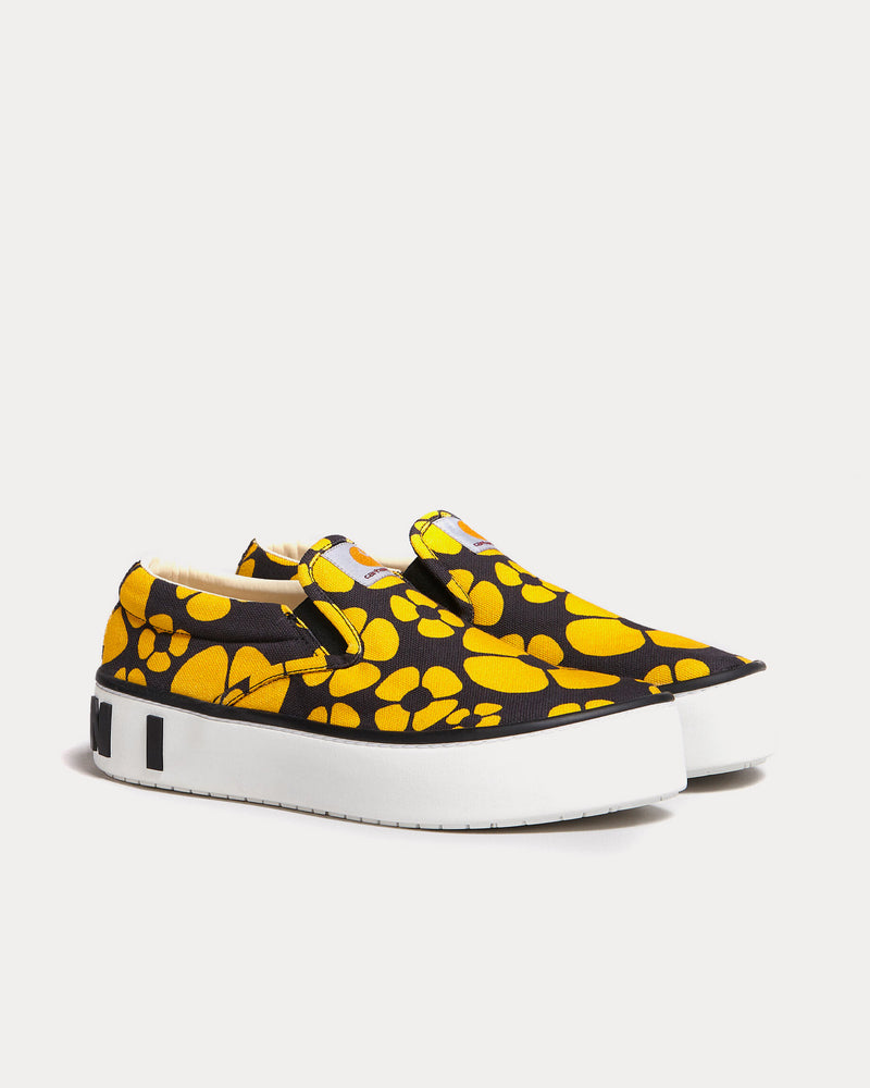 Marni x Carhartt Canvas Black / Sun Slip On Sneakers - 3