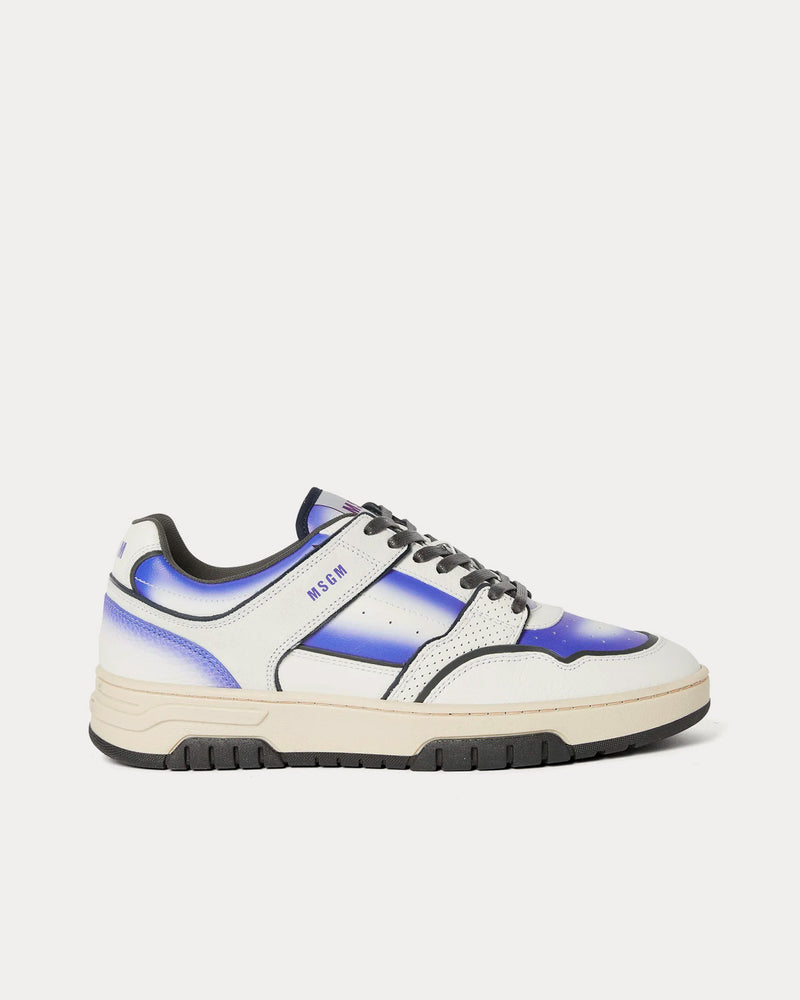 MSGM Airbrush White / Blue Low Top Sneakers - 1