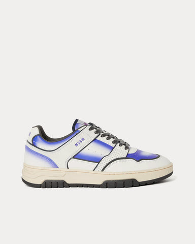 MSGM Airbrush White / Blue Low Top Sneakers