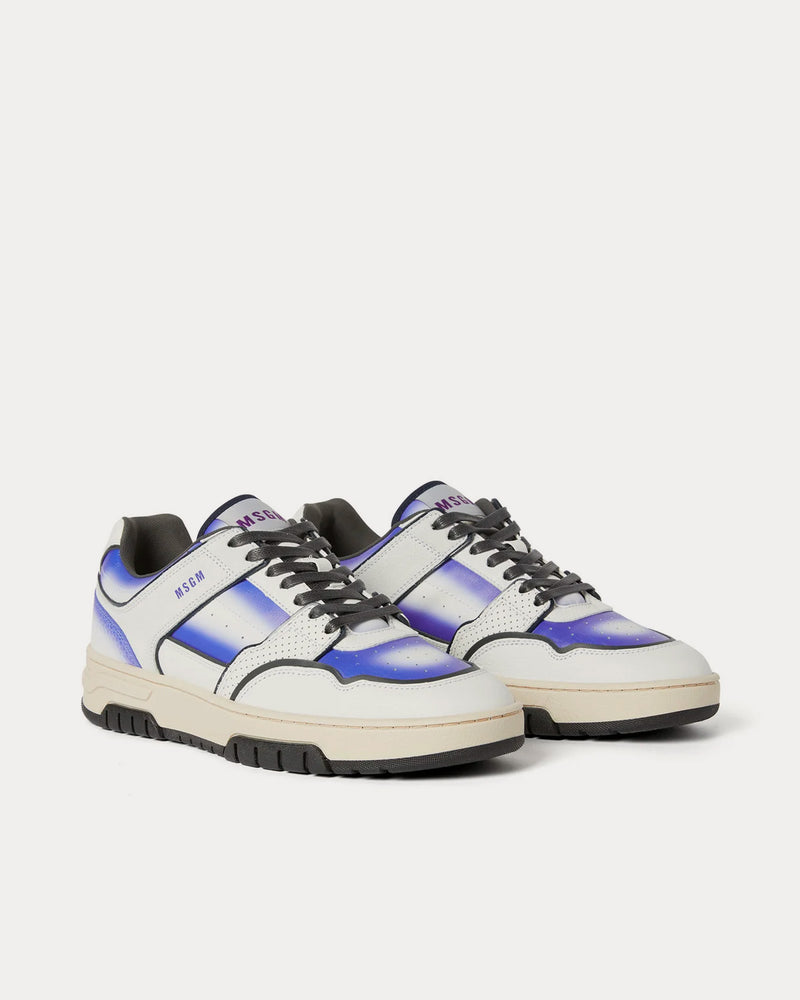 MSGM Airbrush White / Blue Low Top Sneakers - 2