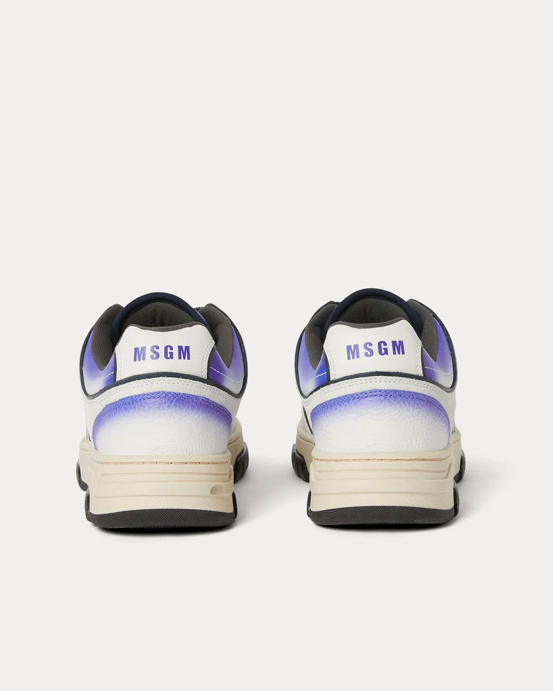 MSGM Airbrush White / Blue Low Top Sneakers - 3