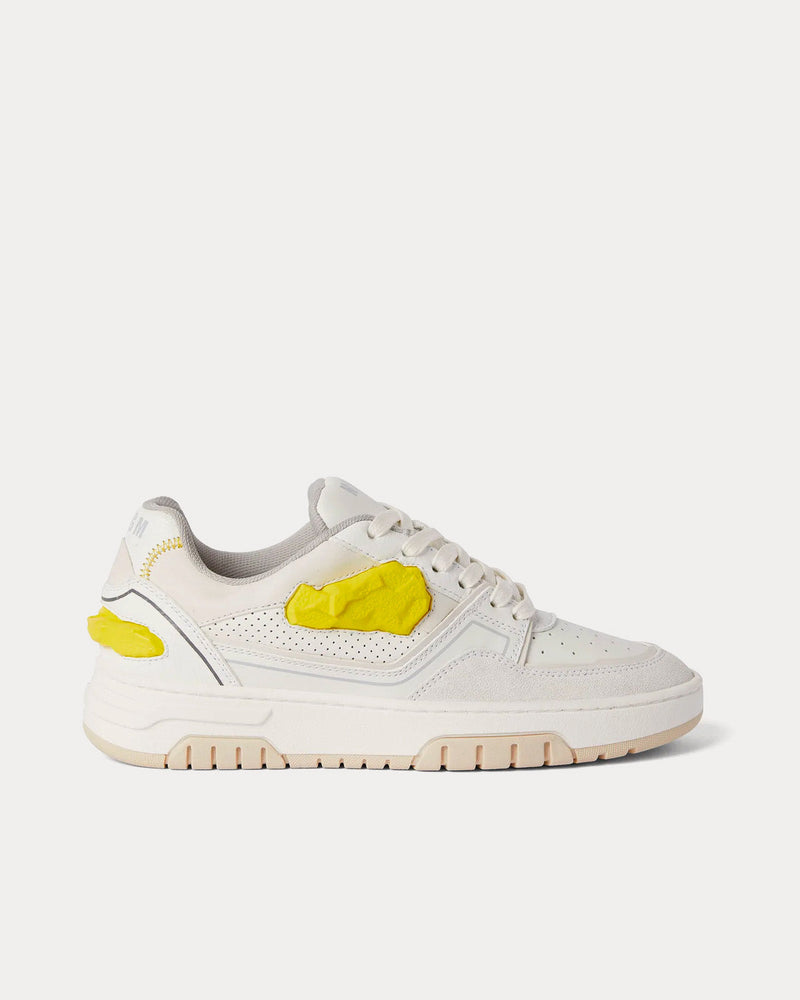 MSGM RCK White / Yellow Low Top Sneakers - 1