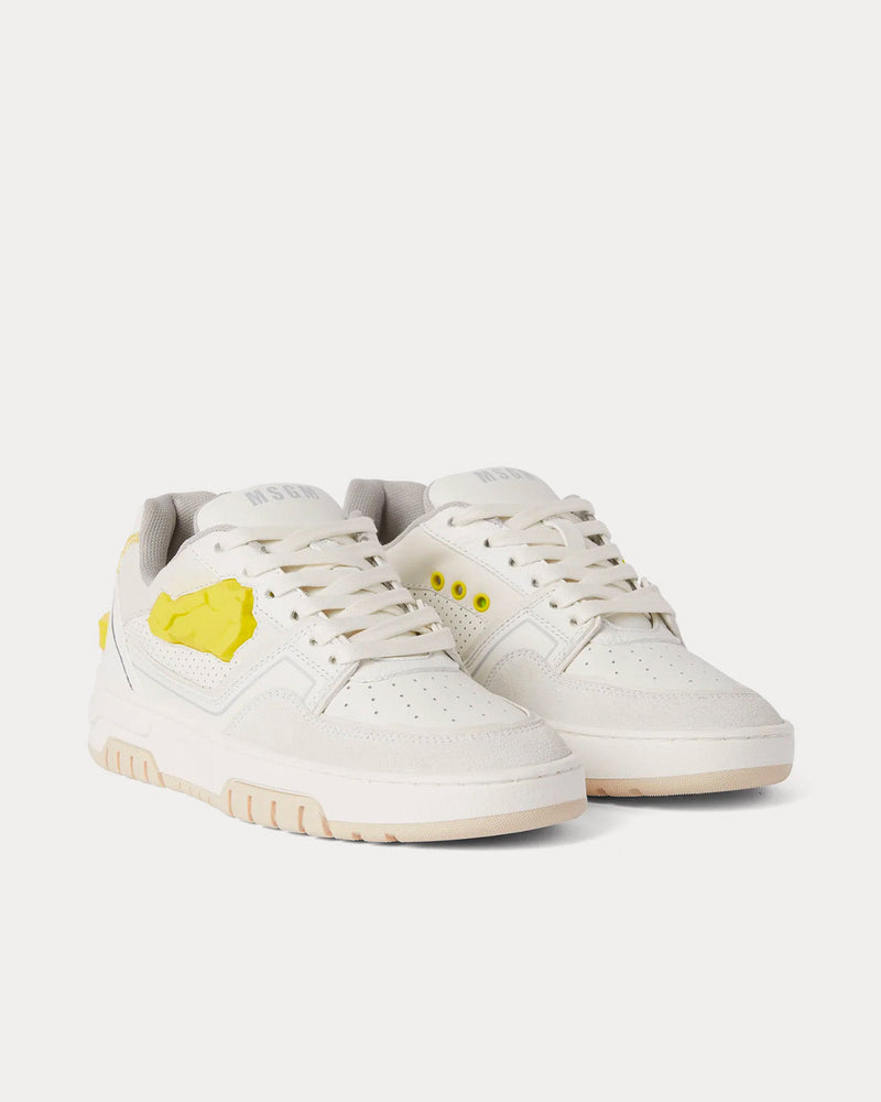 MSGM RCK White / Yellow Low Top Sneakers - 2