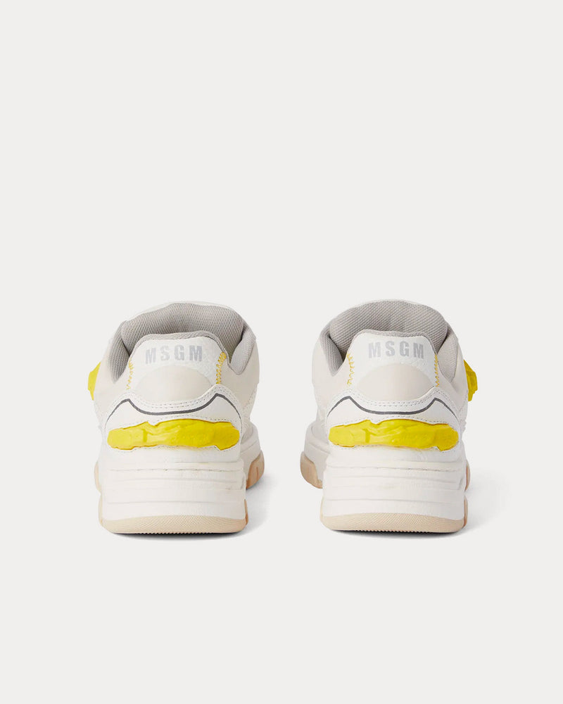 MSGM RCK White / Yellow Low Top Sneakers - 3