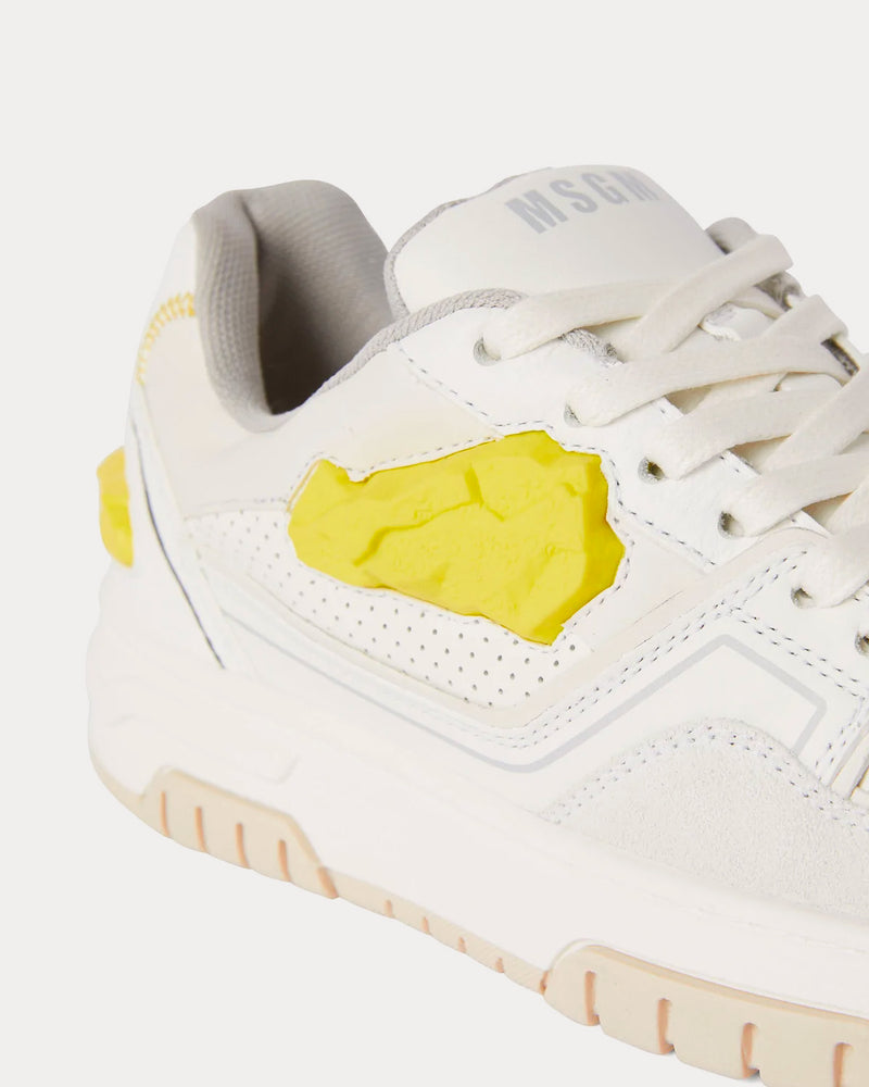 MSGM RCK White / Yellow Low Top Sneakers - 4