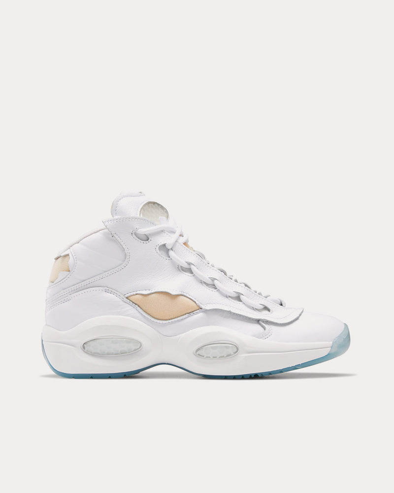 Reebok X Maison Margiela Question Mid Memory Of Basketball Shoes Cloud White / Black / Cloud White Mid Top Sneakers - 1