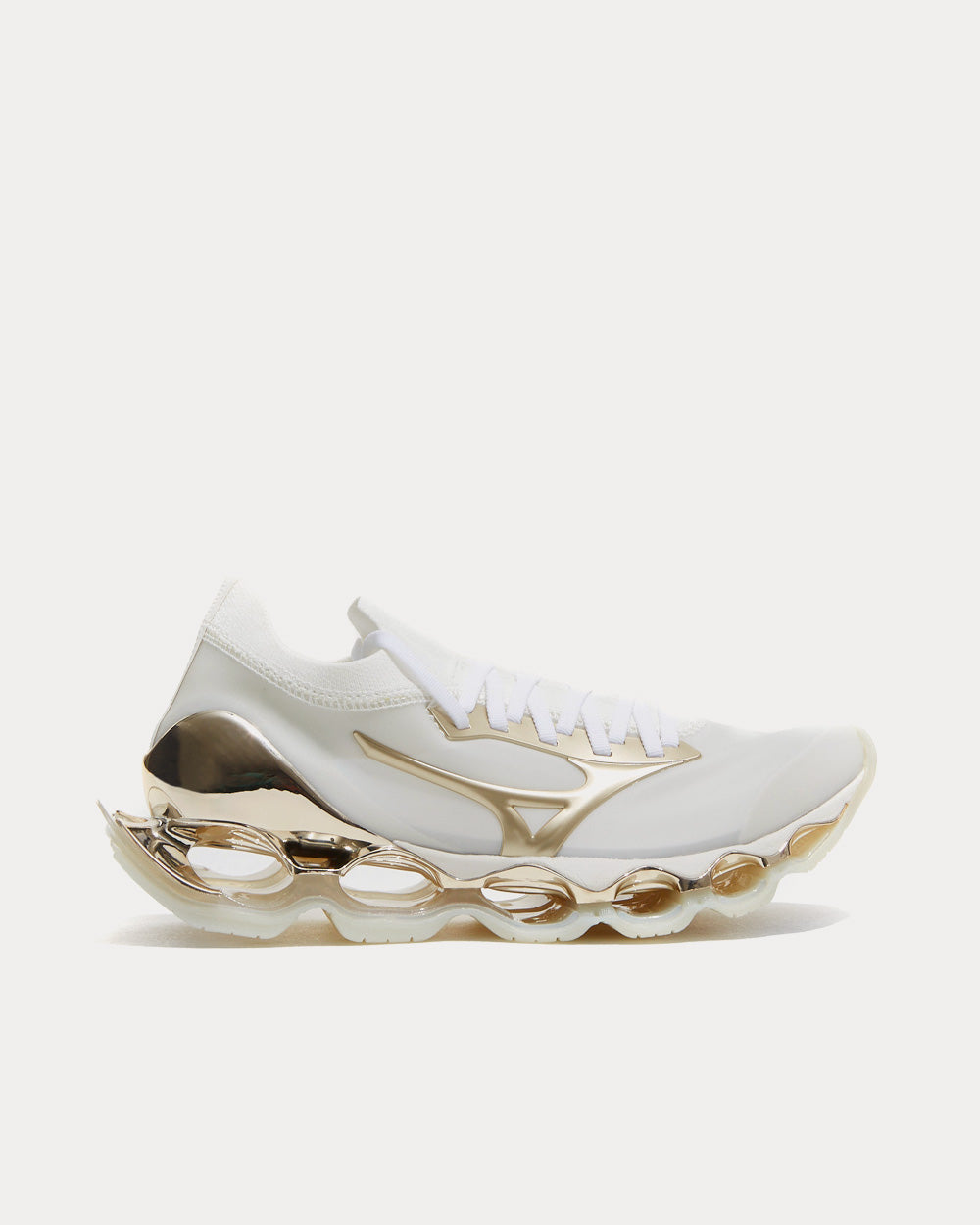 Wave Prophecy White / Gold Running Shoes