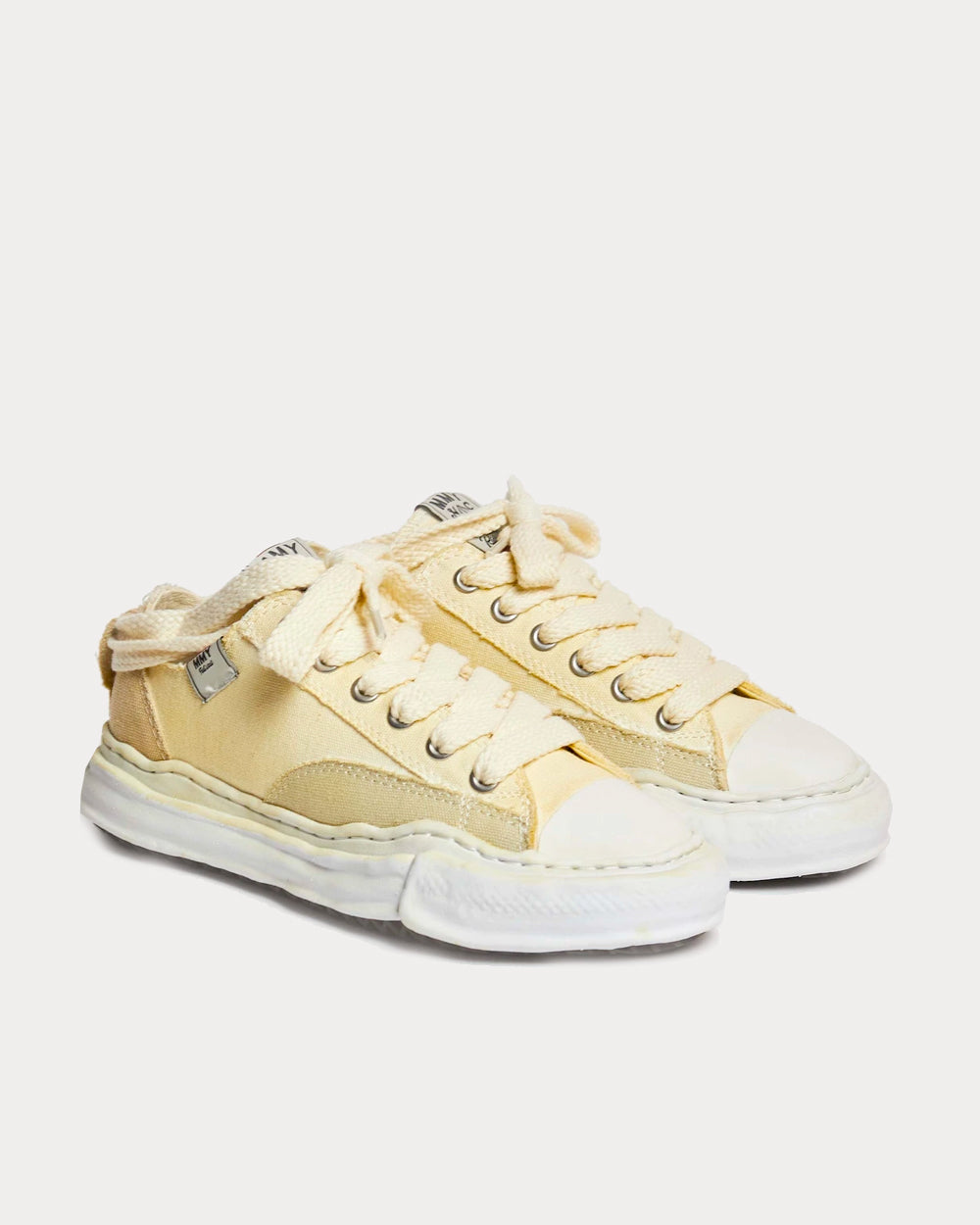 Mihara Yasuhiro X Nigel Cabourn Low Cut Over dyed Beige Low Top Sneakers Sneak in Peace