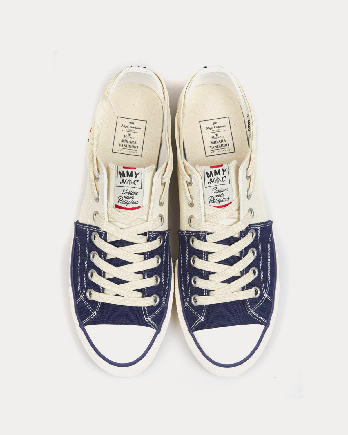 Mihara Yasuhiro X Nigel Cabourn New Bowling Shoes Navy / White Low Top Sneakers - 2