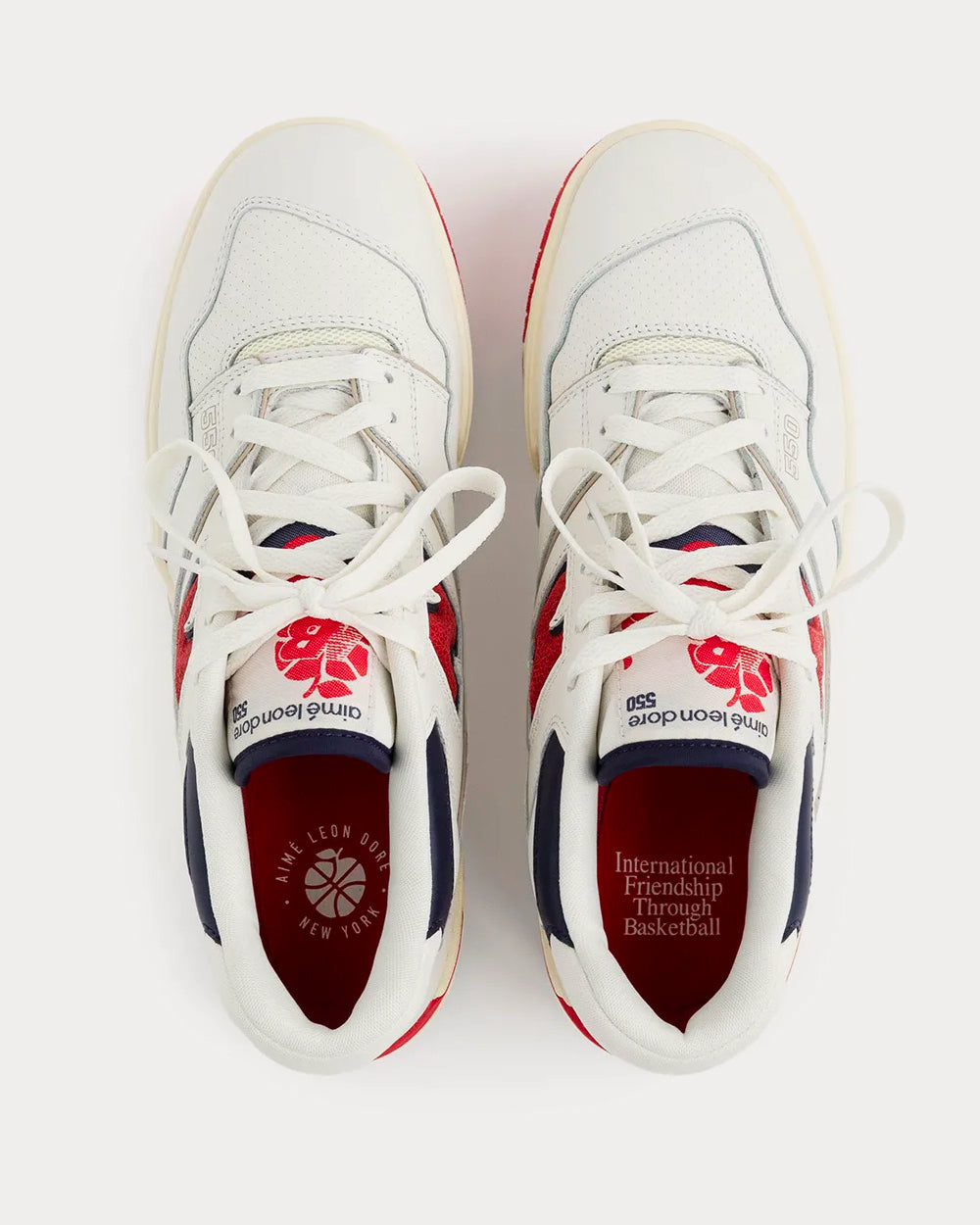 New Balance x Aime Leon Dore 550 White / Red / Navy Low Top Sneakers - 3