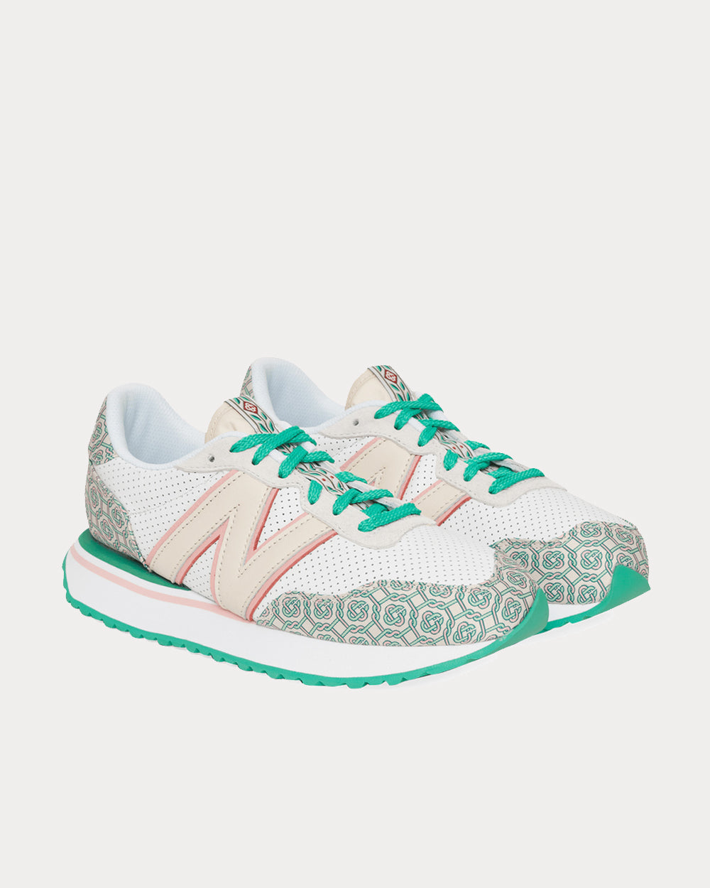 New Balance X Casablanca 237 White with Green Low Top Sneakers - 2