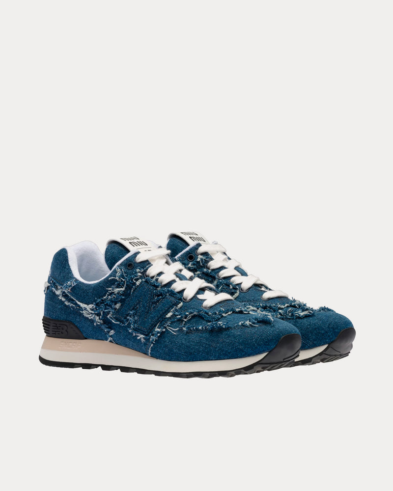 New Balance x Miu Miu 574 Denim Blue Low Top Sneakers - 3