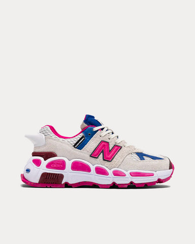 New Balance x Salehe Bembury 574 Yurt White / Pink Low Top Sneakers