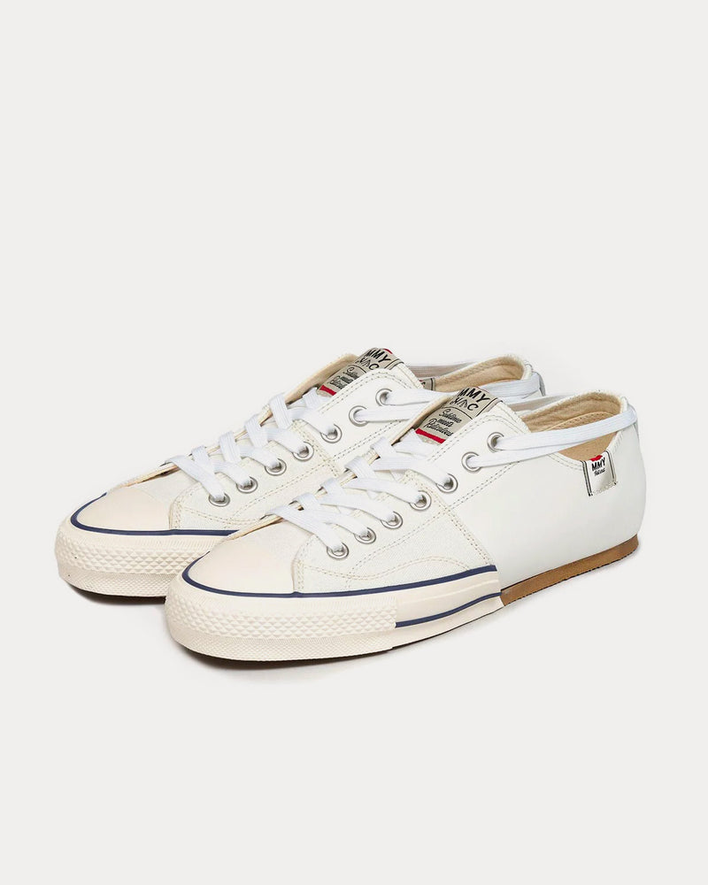 Mihara Yasuhiro X Nigel Cabourn Bowling Shoe Leather White Low Top Sneakers - 3