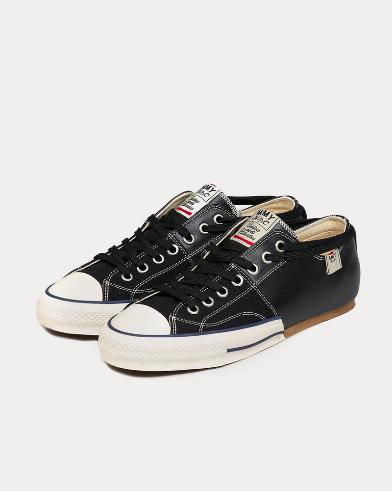 Mihara Yasuhiro X Nigel Cabourn Bowling Shoe Leather Black Low Top Sneakers - 3