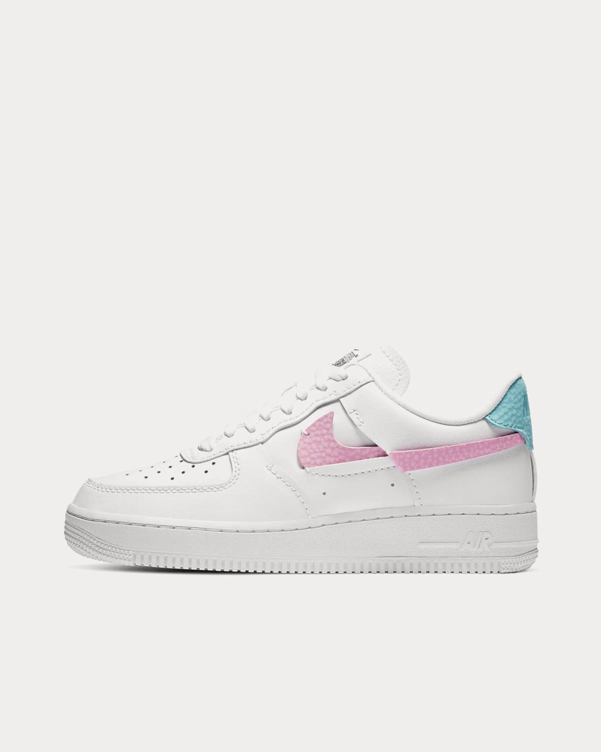 Nike - Air Force 1 LXX White, Pink and Aqua Low Top Sneakers