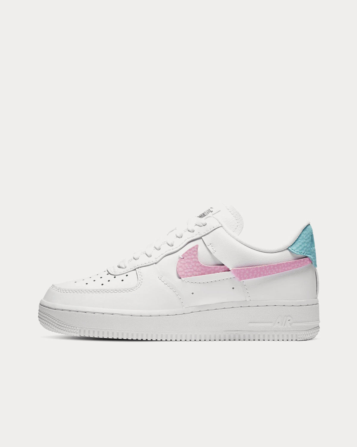 Nike Air Force 1 LXX White Pink and Aqua Low Top Sneakers Sneak in Peace