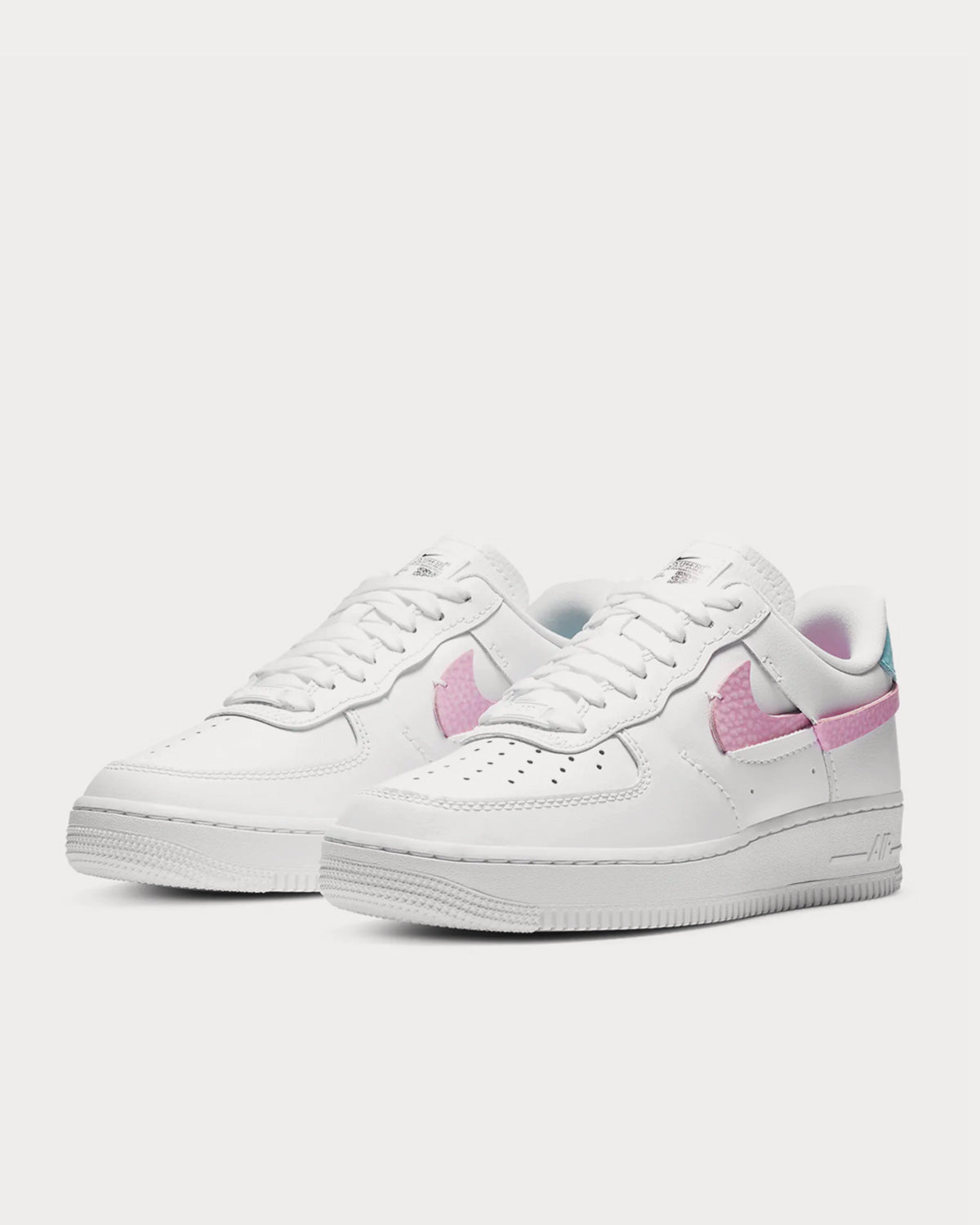 Nike - Air Force 1 LXX White, Pink and Aqua Low Top Sneakers