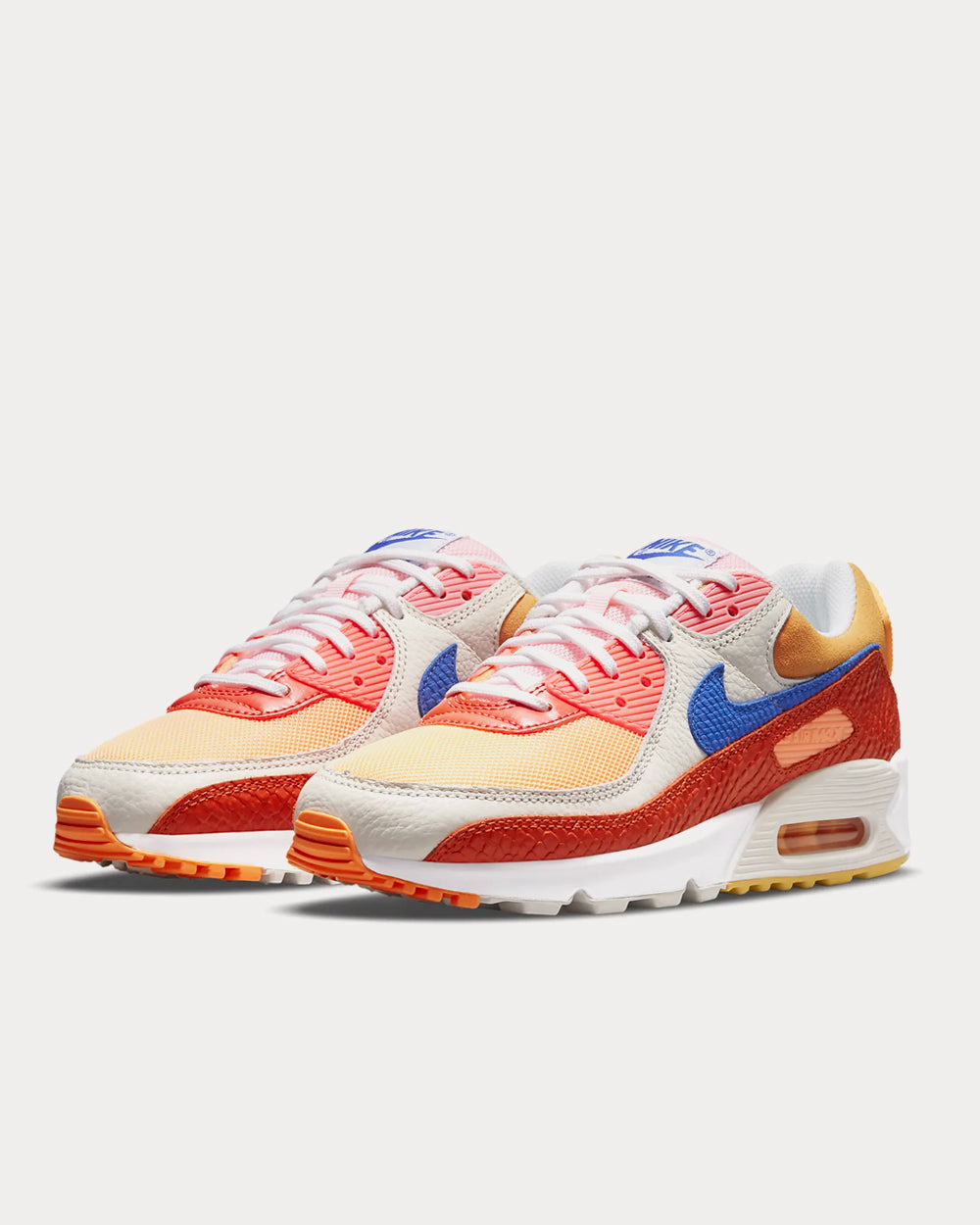 Nike Air Max 90 Campfire Orange / Sail / Laser Orange / Racer Blue Low Top Sneakers - 2