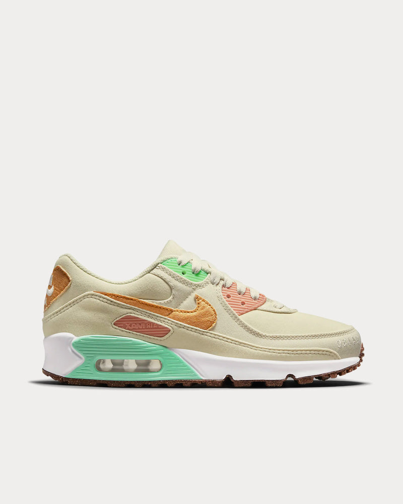 Nike Air Max 90 LX Coconut Milk / Green Glow / Light Bone / Metallic Gold Low Top Sneakers - 1